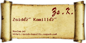 Zsidó Kamilló névjegykártya